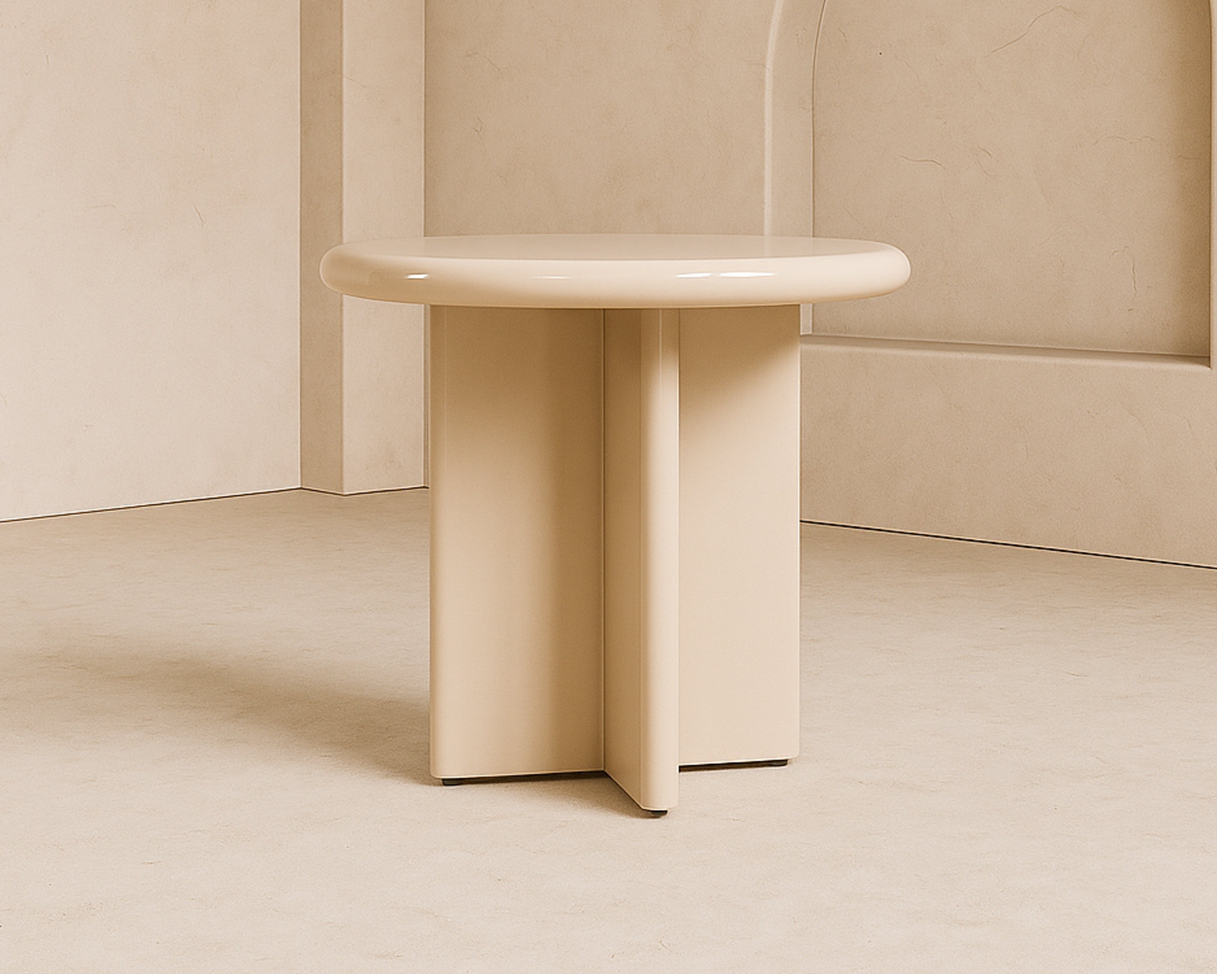 Panna Side Table  - Buff Enamel