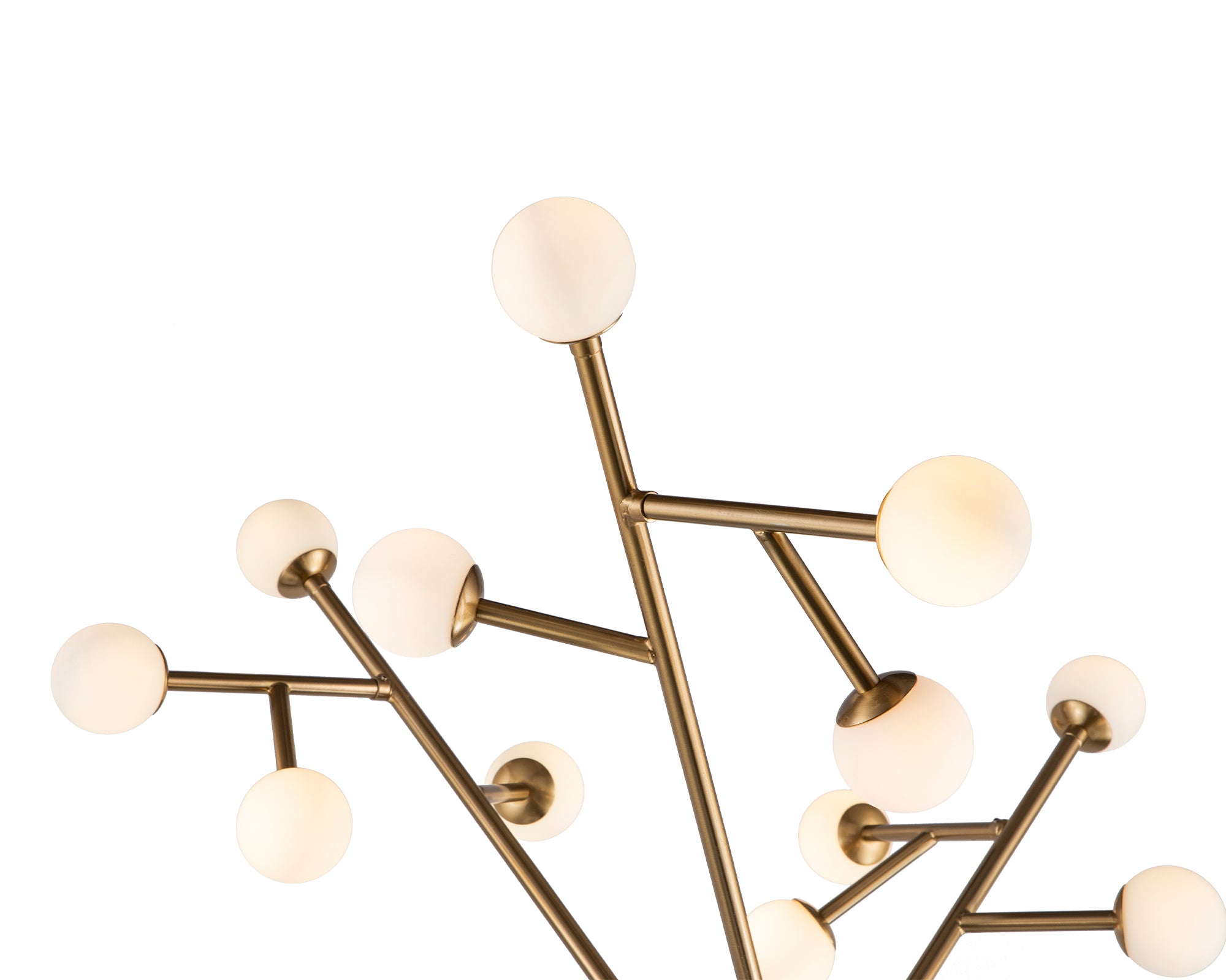 Bosco Floor Lamp - Antique Brass/White