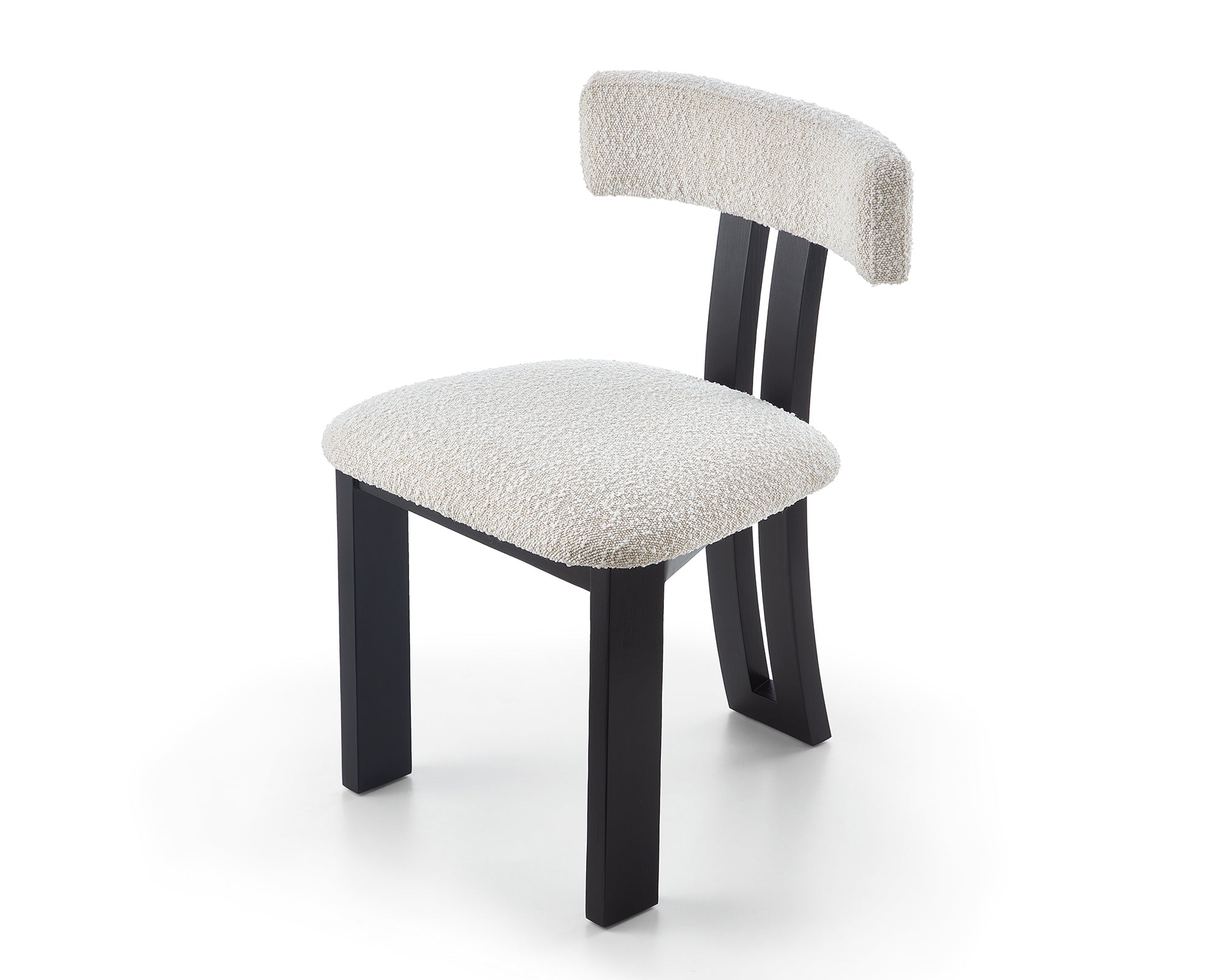 Tauron Dining Chair  -  Boucle Sand/Matt Black