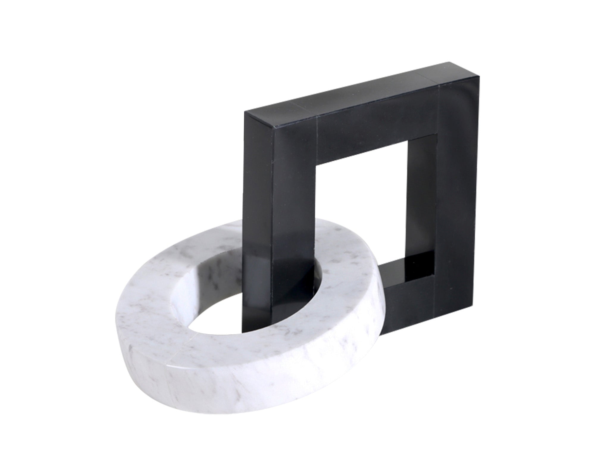 Link Sculpture  -  Black & White Marble