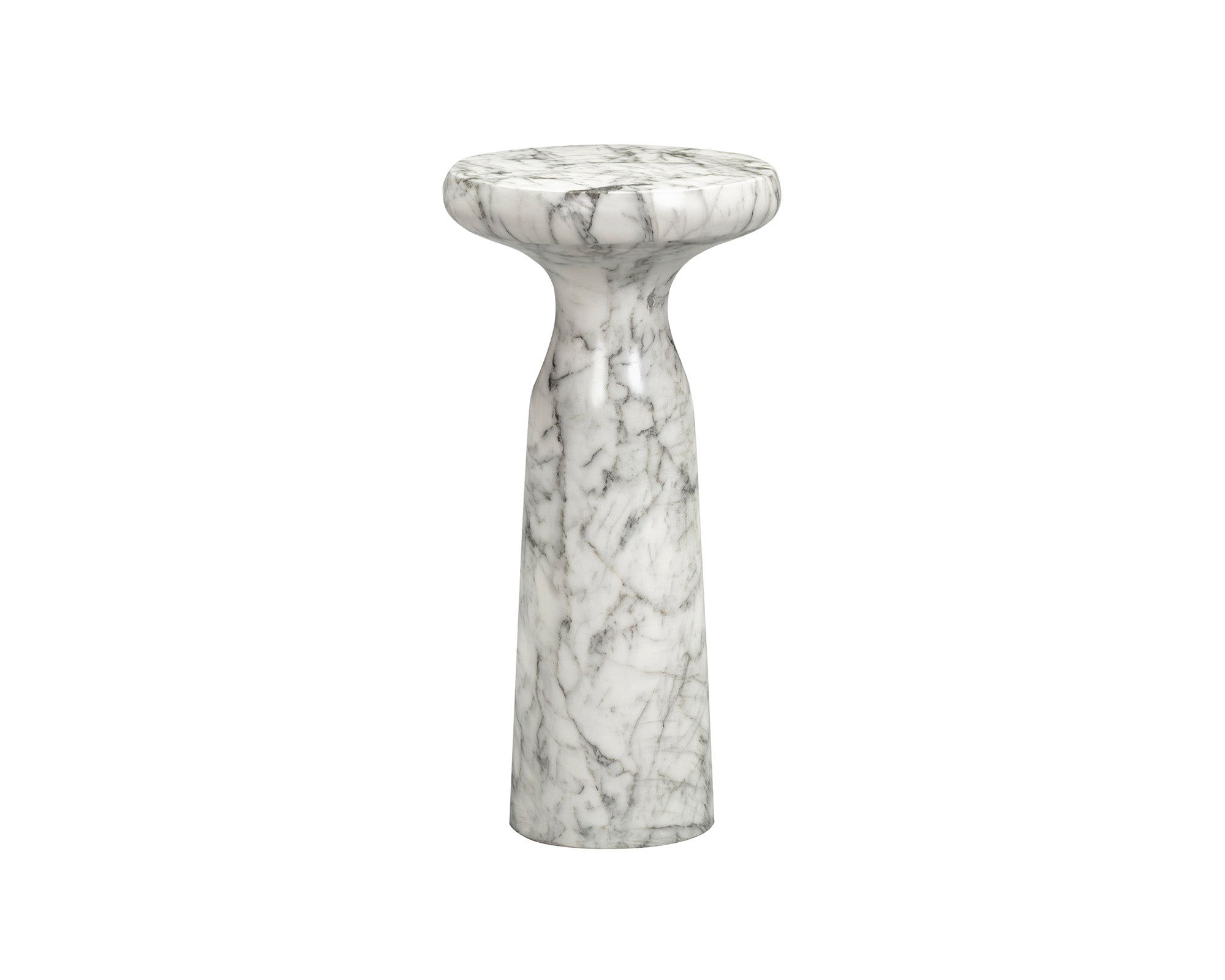 Akali Side Table Large - Carrara White Marble