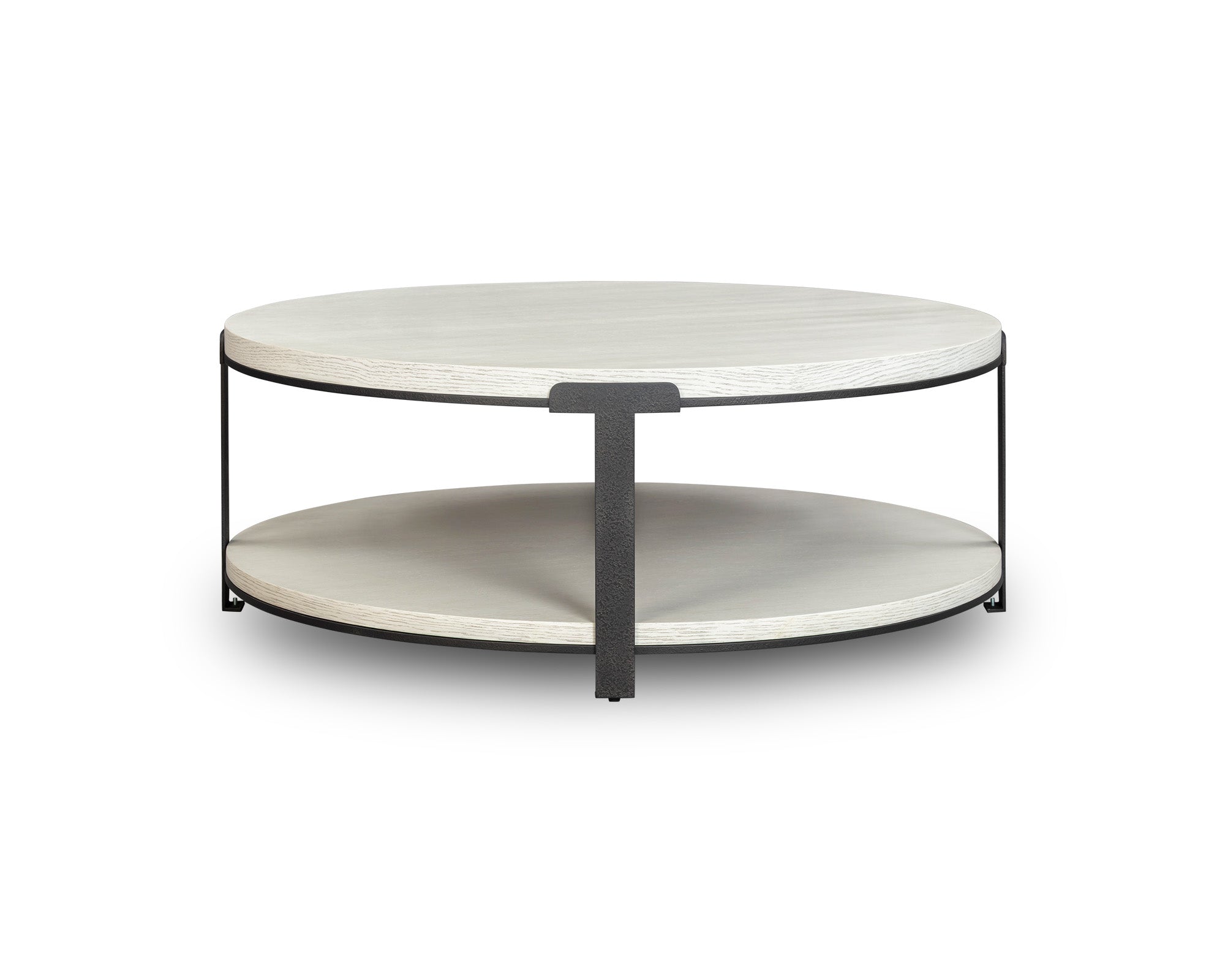 Alcana Coffee Table - Cloud Stained Oak and Black Textured Metal