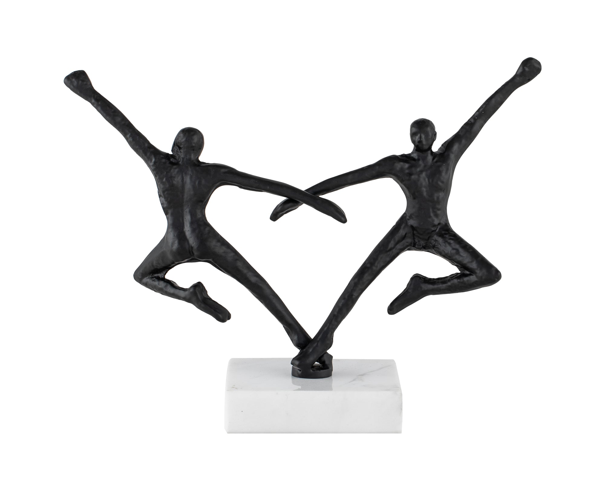 Rondo Sculpture - Blackened Cast Iron, White Marble